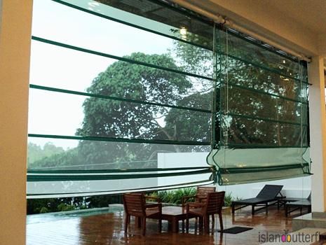 Rain protection monsoon blinds installation