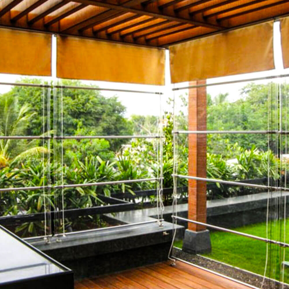 Wind protection monsoon blinds for balcony